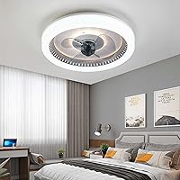 LZH FILTER 20'' Moderne Innendeckenleuchte, LED dimmbarer Kronleuchter mit Lüfter, Semi-Flush-Mount-Lüfter mit niedrigem Profil, für Wohnzimmer Schlafzimmer Küche Esszimmer