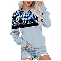 Womens Tops,Long Sleeve T-Shirts Graphic Printed Work Blouses Round Neck Tops Fitted Oversized Sweaters for Women
