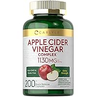 Carlyle Apple Cider Vinegar Complex Capsules | 200 Pills | with Cayenne and Ginger | Non-GMO & Gluten Free Supplement
