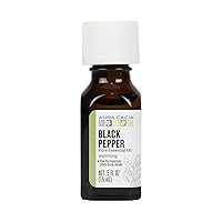 Aura Cacia Black Pepper Essential Oil, 0.5 Fluid Ounce, Paclaging May Vary