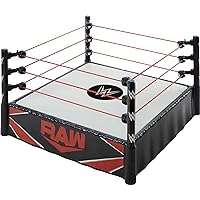 WWE Superstar Ring (14 in) with Spring-Loaded Mat & Real Flex Ropes for Action Figures; Gift for Ages 6 Years Old & Up