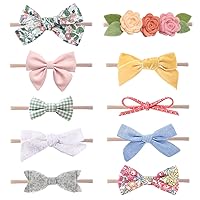 Baby Girl Headbands and Bows, Newborn Infant Toddler Nylon Hairbands Hair Accessories