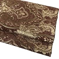 Thick European Jacquard Chenille Upholstery Fabric for Sofa Chair Decoration - Damask Pattern (Coffee,3 Yard pre Cut)