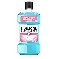 Listerine Gum Therapy Antiplaque & Anti-Gingivitis Mouthwash, Antiseptic Oral Rinse to Help Reverse Signs of Early Gingivitis, with Menthol & Thymol, Glacier Mint, 500 mL, ADA Accepted (Pack of 6)