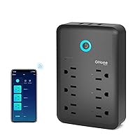 GHome Smart Plug Outlet Extender, USB Wall Charger with 3 Individual Smart Outlets and 3 Smart USB Ports, Works with Alexa Google Home, Surge Protector Plug Extender for APP Control,15A/1800W