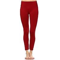 Women's Solid Leggings Burgundy