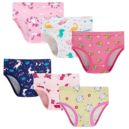 Sladatona Little Girls'Soft Cotton Underwear Comfort Panties Toddler Briefs