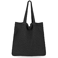 Crochet Tote Bag, Beach Mesh Knitted Bag Large Aesthetic Shoulder Bag Handbags Hollow Hobo Bag for Women Summer