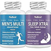 NuBest Bundle of Men’s Multi 18+ - Energy, Immunity, Muscle Strength, Health & Beyond and Sleep Xtra - Supports Healthy Sleep with Vitamin B6, Melatonin, Ashwagandha, Chamomile, Valerian & More