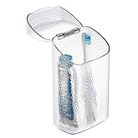 iDesign Rain Toothbrush Holder with Lid for Toothpaste, Electric Toothbrush, Water Flosser and More, 3.32