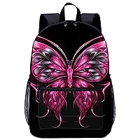 Psychedelic Butterfly Laptop Backpack for Men Women 17 Inch Travel Daypack Lightweight Shoulder Bag