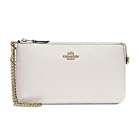 Coach Womens Crossgrain Leather Wristlet W Chain