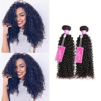 ISEE Hair Virgin Malaysian Deep Curly Jerry Curly Human Hair 3 Bundles,100% Unprocessed Human Curly Hair Extensions Natural Black Can Be Dyed 20 22 24inches