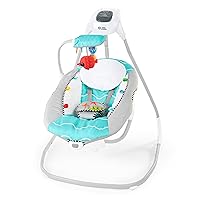 Ocean Explorers Musical Compact Baby Swing, Vibrating, Multi-Direction, Grey, Unisex, 0-9 Months