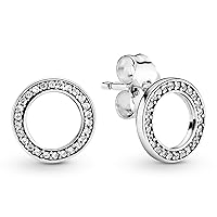 PANDORA Forever Stud Earrings - Great Gift for Her - Stunning Women's Earrings - Sterling Silver & Cubic Zirconia