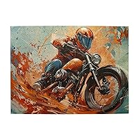 Cool Motorcycle Jigsaw Puzzle 500 Piece for Adults & Kids, Wall Hanging Puzzles Intellectual Decompressing Fun Family Game Large Puzzle Game Toys Gifts