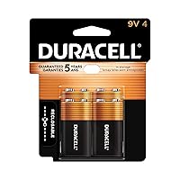Duracell - CopperTop 9V Alkaline Batteries - long lasting, all-purpose 9 Volt battery for household and business - 4 count (Pack of 1)