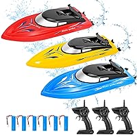 3PACK RC Boat, Remote Control Boats for Kids and Adults,10km/H 2.4G High Speed Remote Control Boat