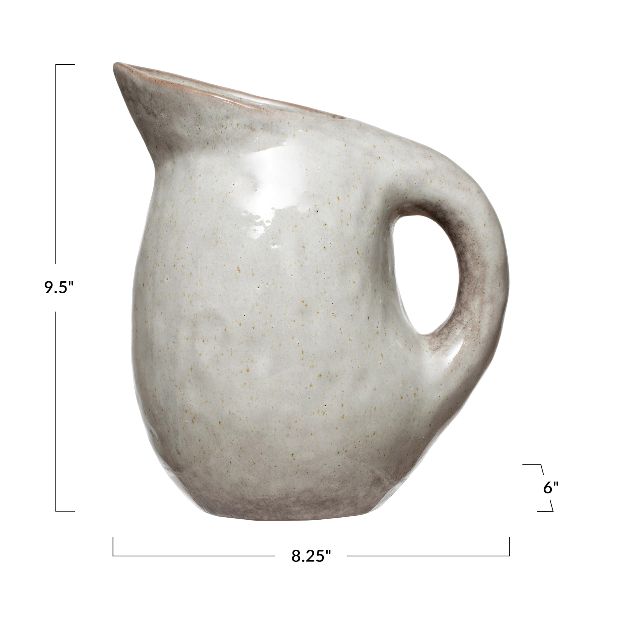 Bloomingville Neutral Reactive Glaze Stoneware Pitcher, 9.5