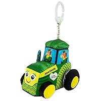 John Deere Tractor Car Seat and Stroller Toy - Soft Baby Hanging Toys - Baby Crinkle Toys with High Contrast Colors - Baby Travel Toys Ages 0 Months and Up