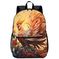 Phoenix Chicken 17 Inch Laptop Backpack Large Capacity Daypack Travel Shoulder Bag for Men&Women