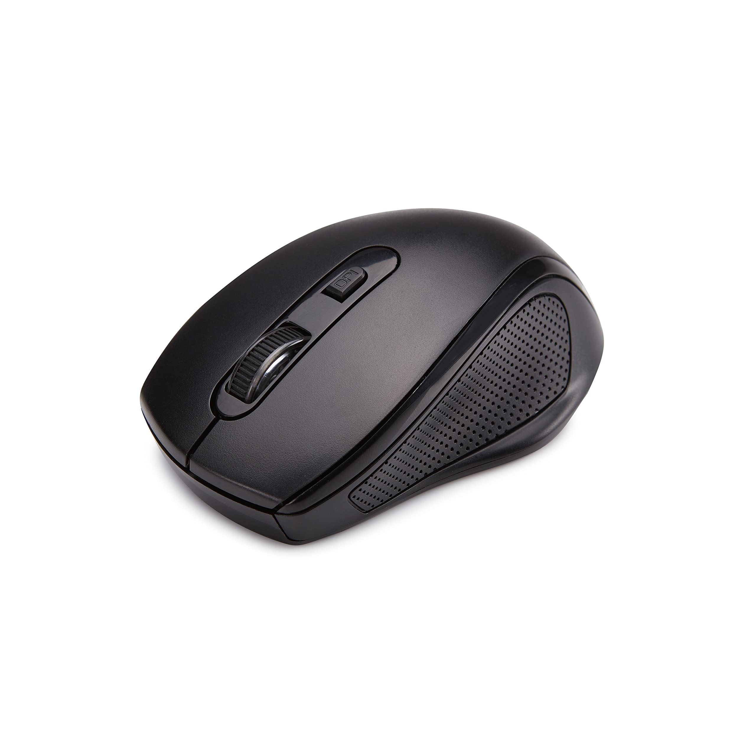 Amazon Basics Ergonomic Wireless Keyboard Mouse Combo - QWERTY - Black