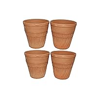 Baked Clay Khullad Cups Tandoori Chai Tea Cup Set of 4 (200ml),Brown,(Pack of 1)