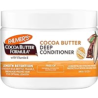 Palmer's Cocoa Butter & Biotin Length Retention Deep Conditioner, Strengthen, Nourish and Restore Elasticity and Shine, Suitable for All Curly Hair Patterns 12 Ounce