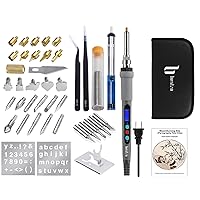Wood Burning Kit -LCD Wood Burning Tool Kit With Soldering Iron, Pyrography Tool Kit Wood Burning Pen With Embossing,Carving,Soldering Tip, Upgraded Model,Manual & Carrying Case (Grey)