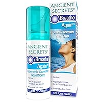 ANCIENT SECRETS Saline Nasal Spray - Breath Again Hypertonic Seawater Nasal Spray, Allergy & Sinus Relief, Nasal Congestion Moisturizer, 3.38 Fl Oz