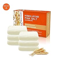 Himalayan Pink Salt Soap Bar,Moisturizing And Organic Bar Soap,Oatmeal - 5.2 oz Each (6 Pack)