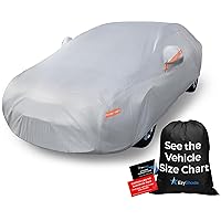 EzyShade 10-Layer Car Cover Waterproof All Weather - See Vehicle Size-Chart - Car Covers for Automobiles & Car Snow Cover - Full Exterior Covers - Winter Rain Sun SUV Sedan. Size A4 (See Size Chart)