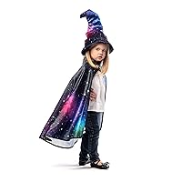 Little Adventures Galaxy Wizard Costume Cape and Hat Age 3+ - Machine Washable Child Pretend Play and Party Dress-Up