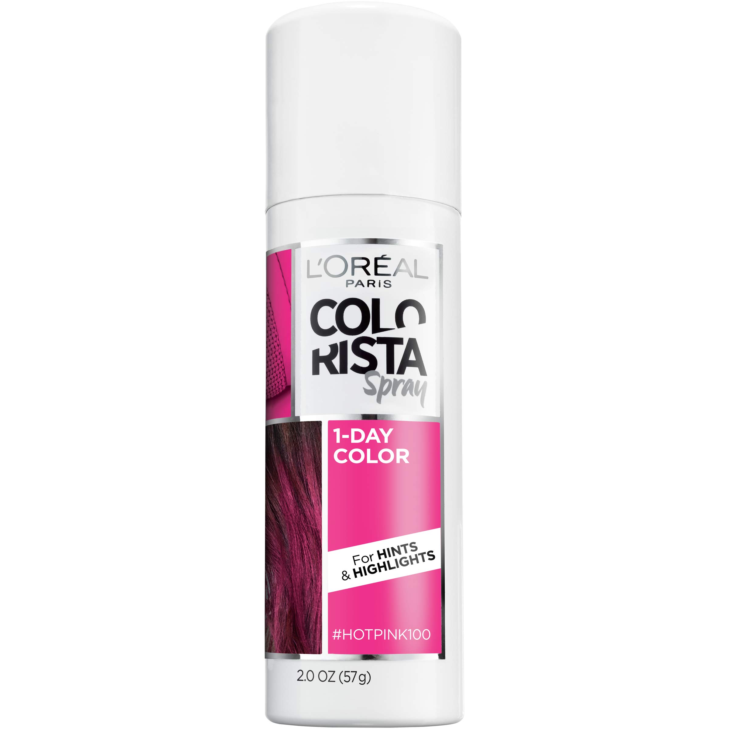 L’Oréal Paris Colorista 1-Day Washable Temporary Hair Color Spray, Hot Pink, 2 Ounces