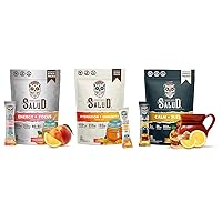 Salud Variety 3-Pack |2-in-1 Energy + Focus (Peach Lemonade), Hydration + Immunity (Mango) & Calm + Sleep (Lemon Honey) – 15 Servings Each, Non-GMO, Gluten Free, Low Calorie, 1g of Sugar