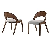 Armen Living Polly Mid-Century Modern Dining Accent Chairs Finish Fabric-Set of 2, 20