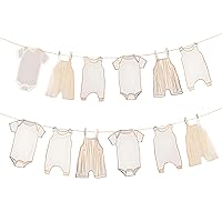 Neutral Gold Baby Shower Bunting for Baby Shower Decorations 9Pcs Baby Shower Banner for Neutral New Baby Party, Girl Boy Baby Shower Decor