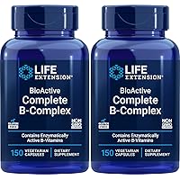 Life Extension BioActive Complete B-Complex, 150 Veg Caps (Pack of 2)