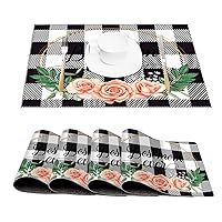 Best Mom Ever Outdoor Placemats for Dining Table Indoor Outdoor Washable Wipeable Dining Placemats Spring Summer Green Wreath Farmhouse Woven Placemats Set of 4