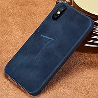 Soft Leather Phone Case for iPhone X 13 Pro Max 12 Mini 12 11 Pro Max XS XR XS MAX 5 SE 2020 6 6s 7 Plus 8 Plus,Blue,for iPhone X