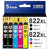 822XL Ink Cartridges Replacement for Epson 822xl Ink Cartridges 822 XL T822XL for Workforce Pro WF-3820 WF-3823 WF-4820(2 Black,1 Cyan,1 Magenta,1 Yellow)