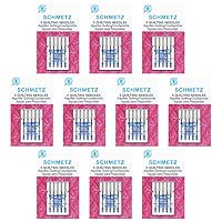 50 Schmetz Quilting Sewing Machine Needles - Assorted Sizes - Box of 10 Cards
