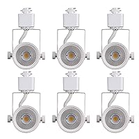 CLOUDY BAY 8W 4000K Cool White Dimmable LED Track Light Head,CRI90+ True Color Rendering Adjustable Tilt Angle Track Lighting Fixture,40° Angle for Accent Retail,White Finish,Halo Type- Pack of 6
