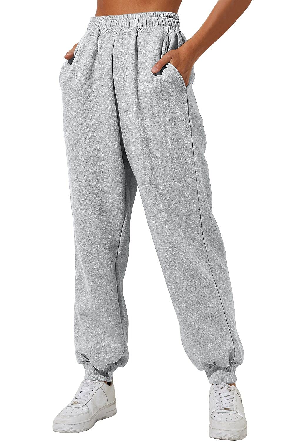 Yovela Womens High Waisted Baggy Sweatpants 2023 Fall Jogger Pants Y2k Trendy Lounge Trousers with Pockets