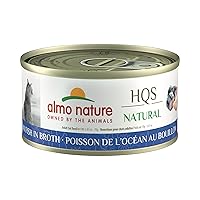 almo nature HQS Natural Ocean Fish, Grain Free, Additive Free, Adult Cat Canned Wet Food, Flaked.