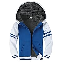 V VALANCH Boys Hoodie Zip Up Fleece Lined Jacket Warm Sherpa Hooded Sweatshirts for Boys Girls 6-15 Years
