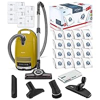 Complete C3 Calima Canister HEPA Vacuum Cleaner + STB 305-3 Turbobrush Bundle - Includes Performance Pack 16 Type GN AirClean Genuine FilterBags + Genuine AH50 HEPA Filter