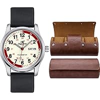 SIBOSUN Nurse Watch for Nurse Doctor, Medical Watch for Medical Students Doctors - Unisex Easy to Read Dial Watch Travel Case 3 Slots Watch Box Roll Case Portable Roll Travel Case PU Leather
