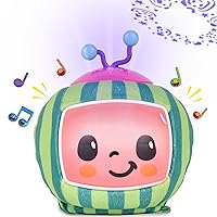 Sunny Days Entertainment CoComelon Official Musical Projector Night Light | Soft Plush Melon Body | Plays Bedtime Songs and Lights Up | Sleep Soother for Toddlers