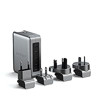 Satechi GaN Travel Charger, 145W GaN USB C Charger with 4 Ports, 2X USB-C PD 3.1 and 2X USB-C PD 3.0, Fast Charging Travel Station for Apple, Windows and Most USB-C Devices